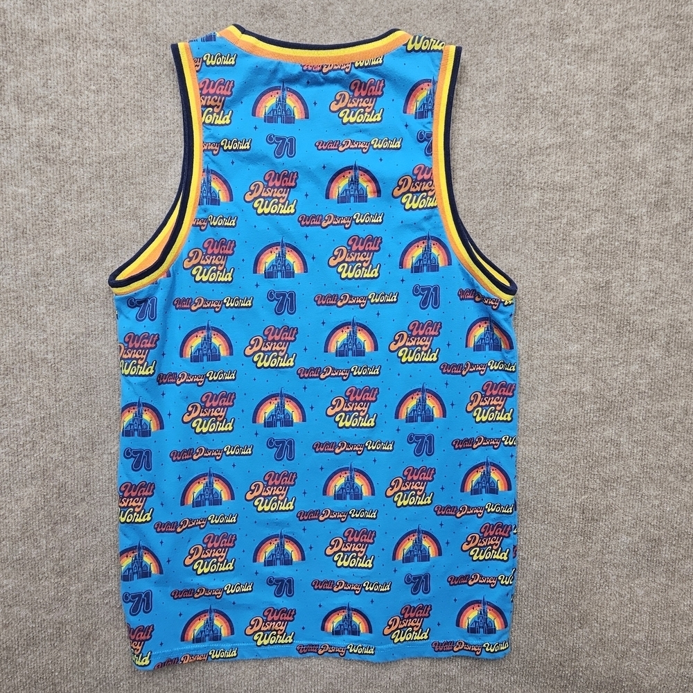 Disney Parks Rainbow Graphic Tank Top Blue Size Small Colorful ’71 Castle - Picture 6 of 9